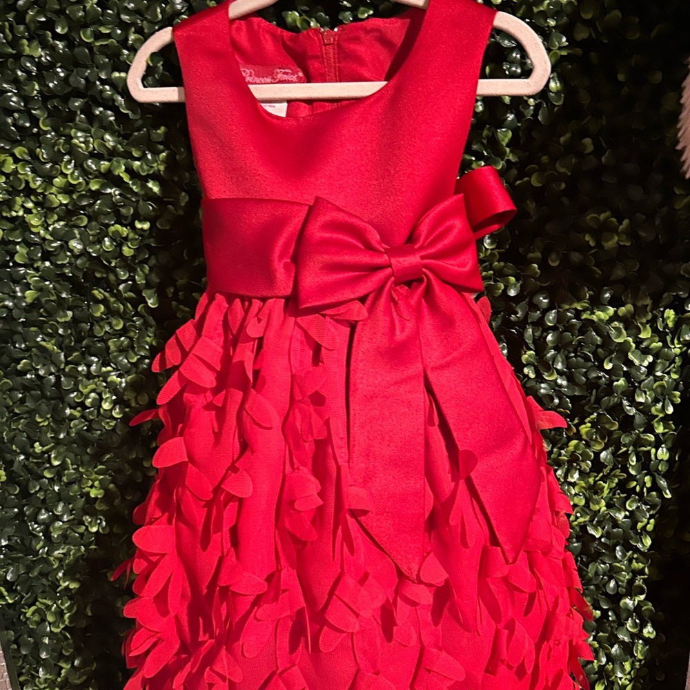 Elegant Red Bow Dress